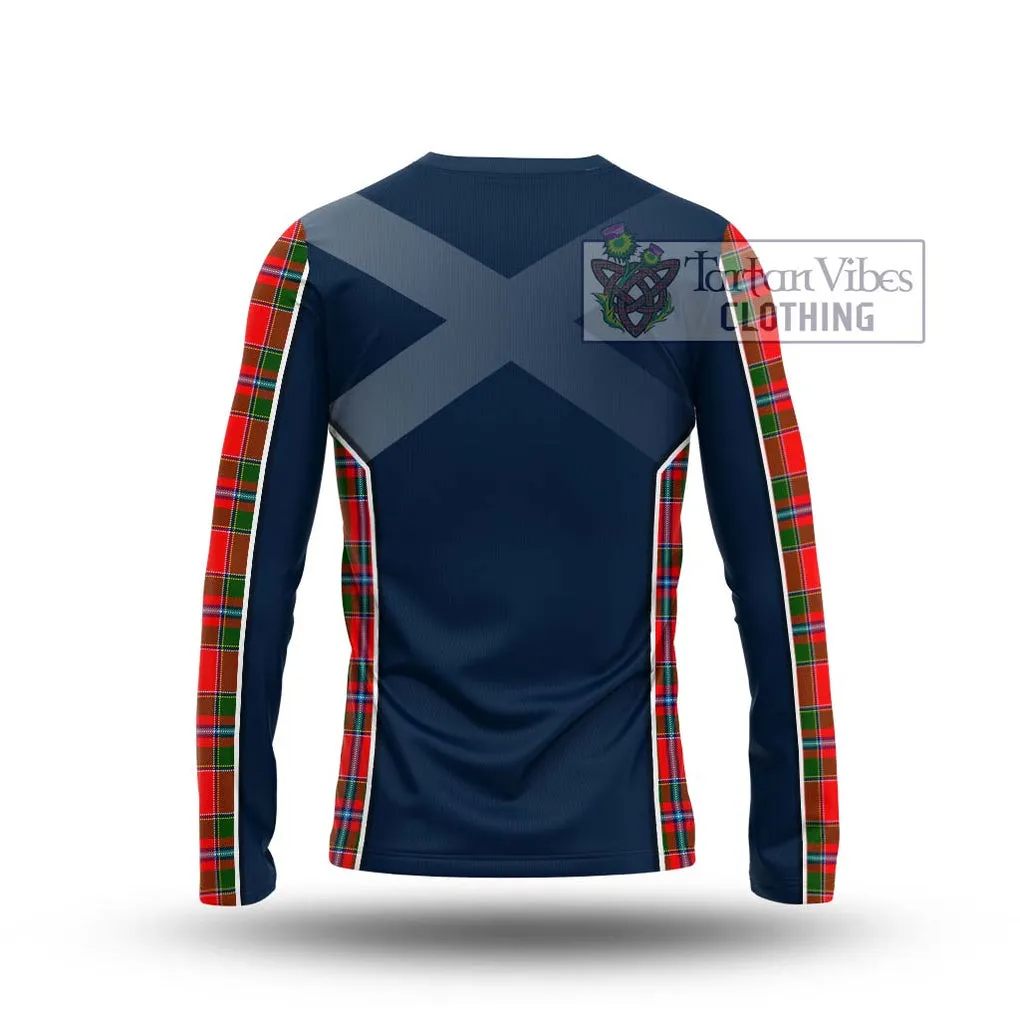 Butter Tartan Long Sleeve T-Shirt with Family Crest and Lion Rampant Vibes Sport Style