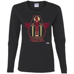 Captain Marvel Red Yellow Flight Powers Women Long Sleeve Shirt