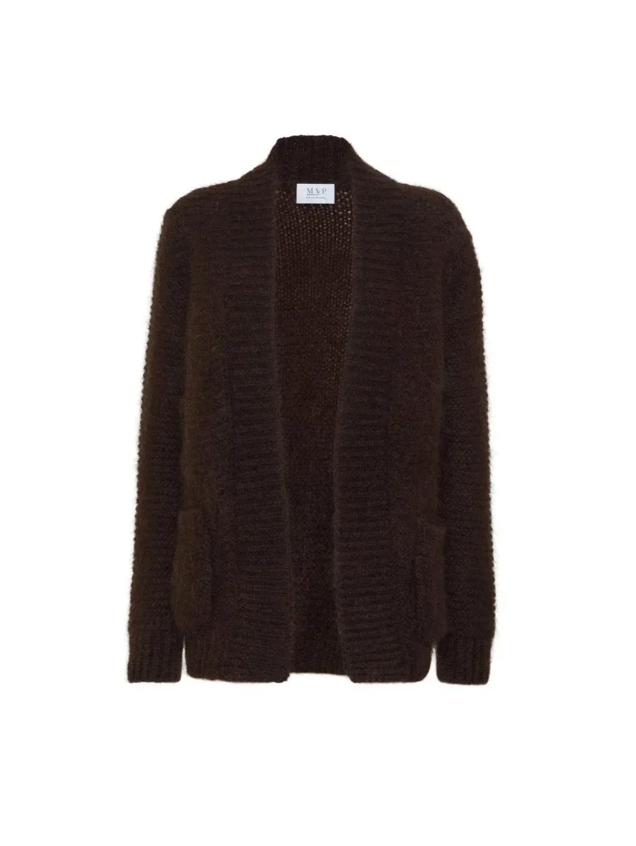 Cardigan Baima in Mohair Superkid Cioccolato