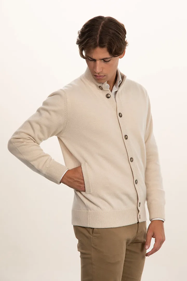 Cardigan doppio filo 100% cashmere con bottoni