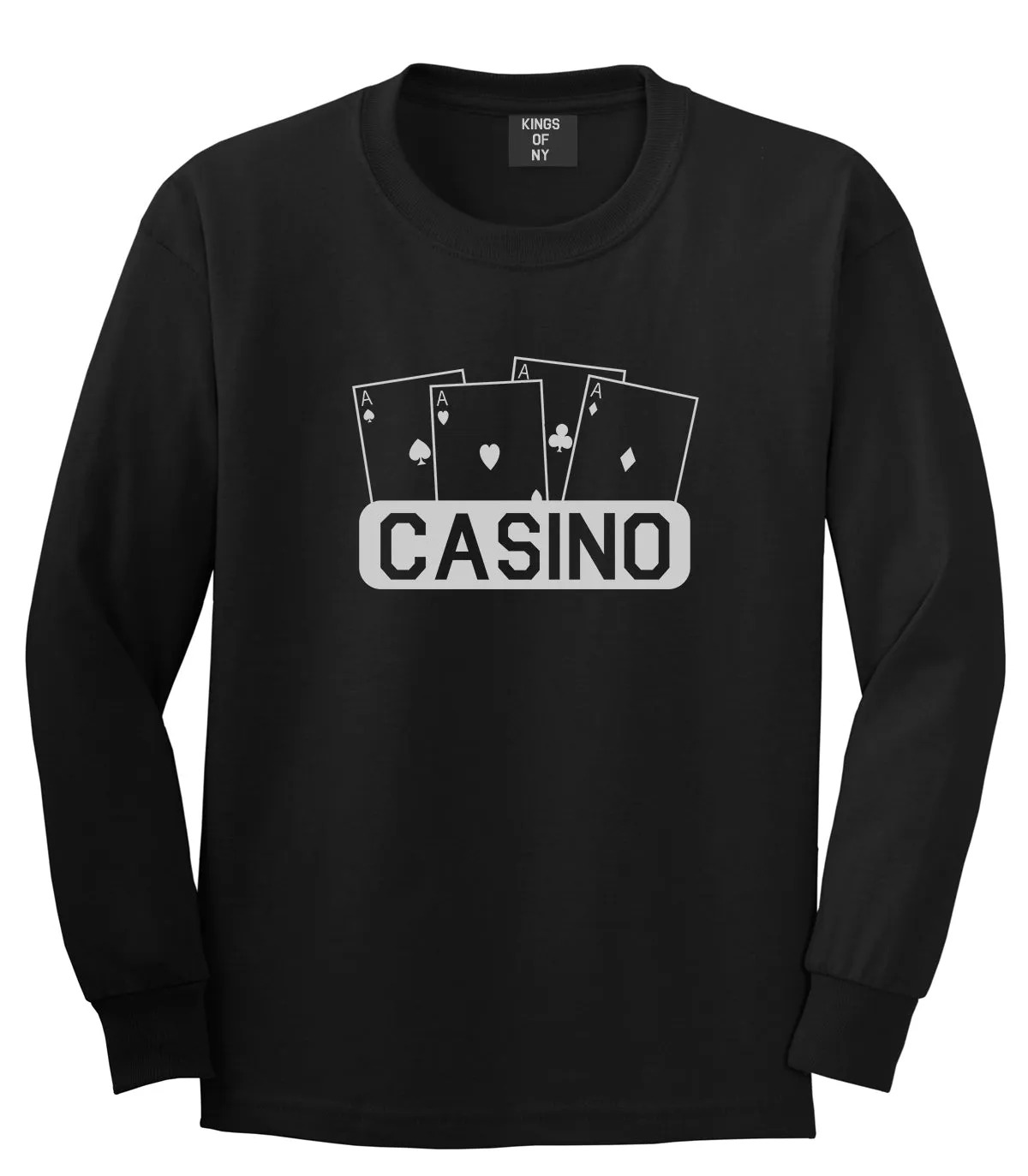 Casino Ace Cards Mens Long Sleeve T-Shirt