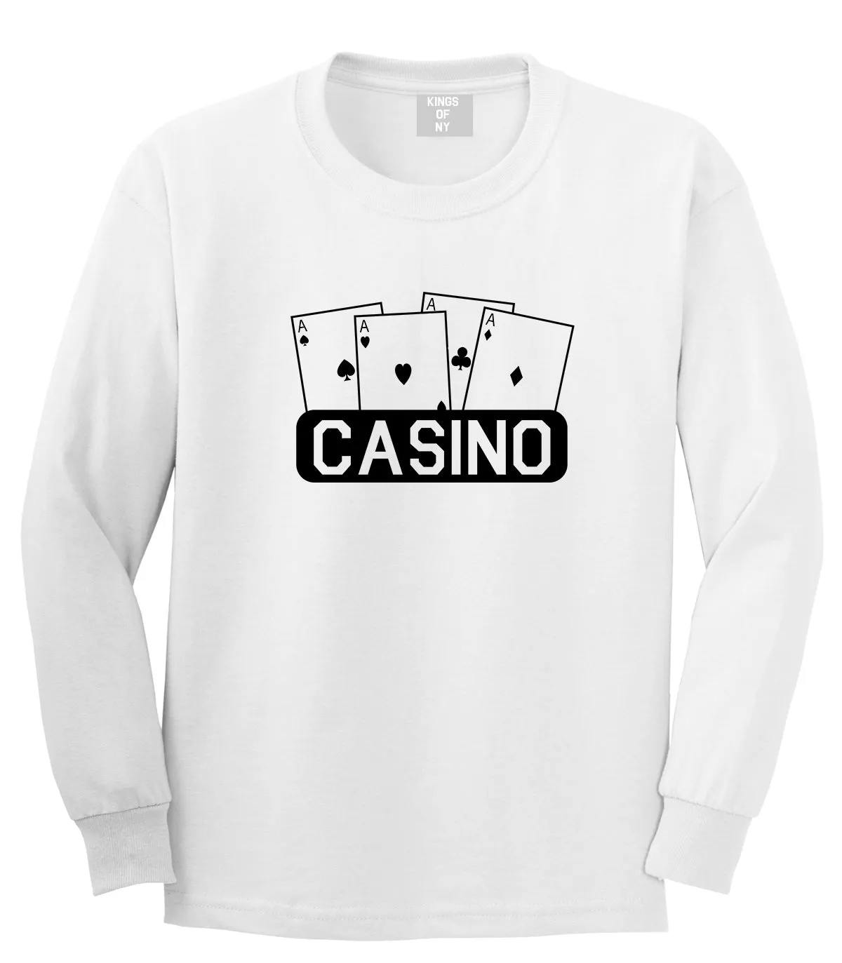 Casino Ace Cards Mens Long Sleeve T-Shirt