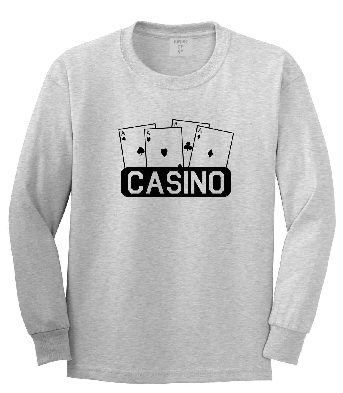 Casino Ace Cards Mens Long Sleeve T-Shirt