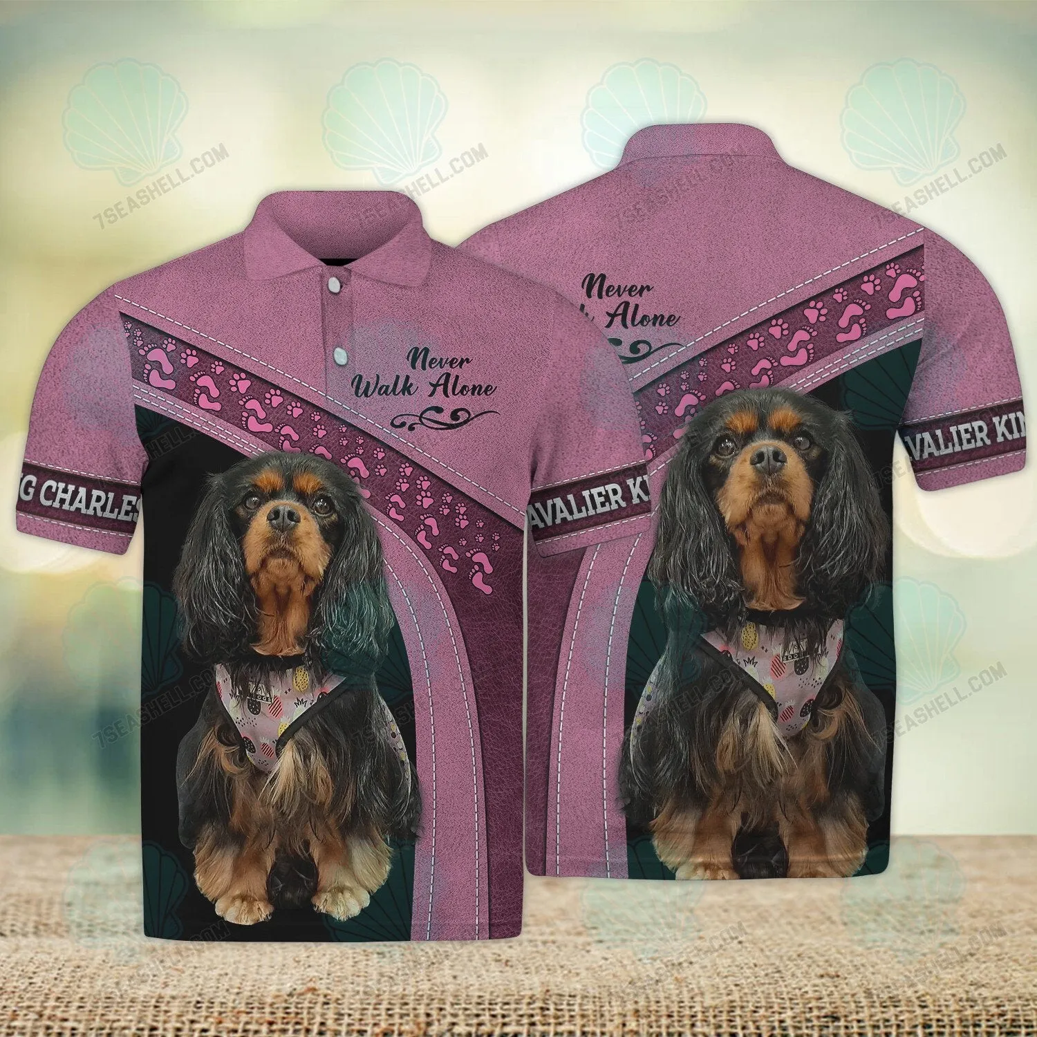 Cavalier King Charles Love Pink Version 3 Never Walk Alone 3D Full Print Shirts, Christmas Shirt for Dog Lovers