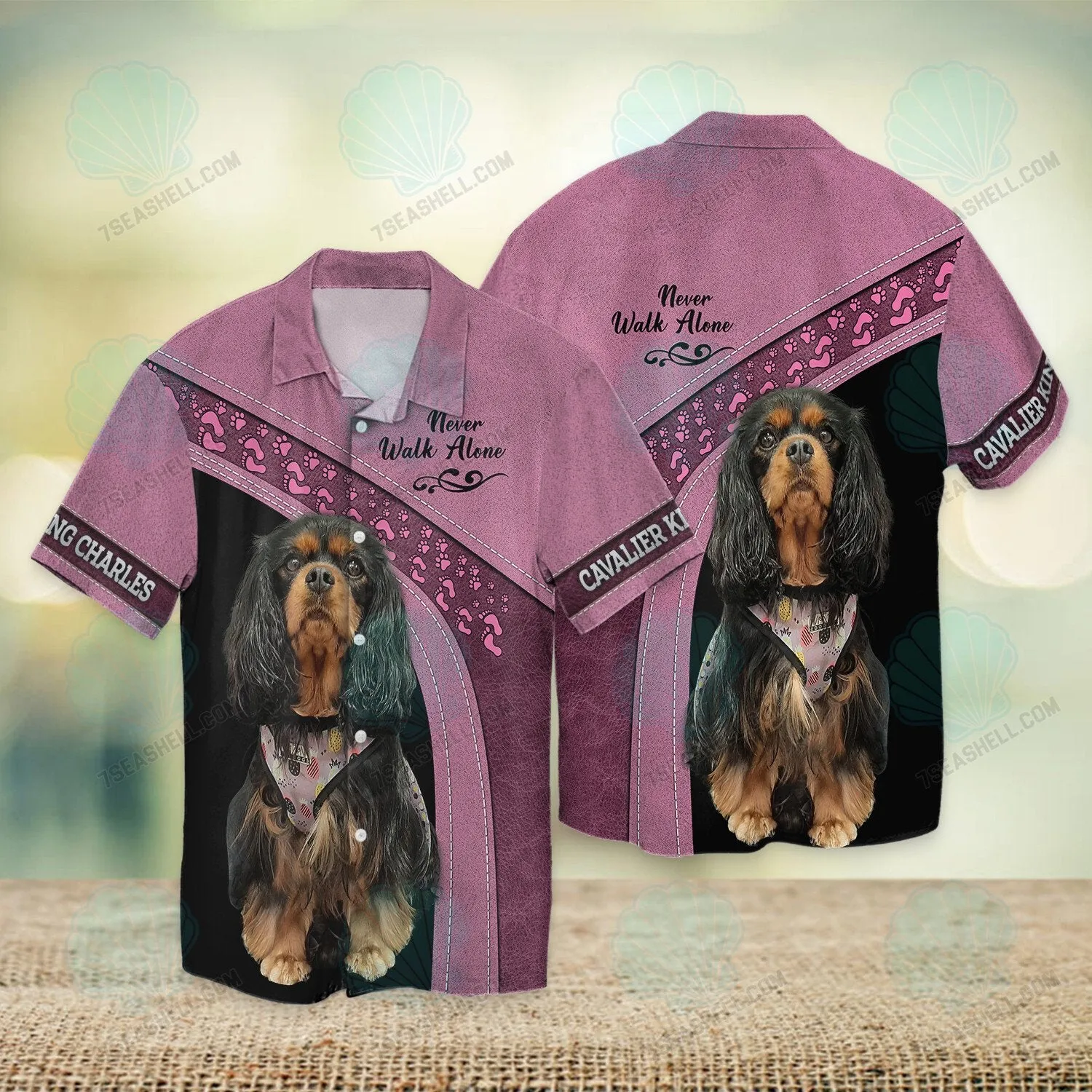 Cavalier King Charles Love Pink Version 3 Never Walk Alone 3D Full Print Shirts, Christmas Shirt for Dog Lovers