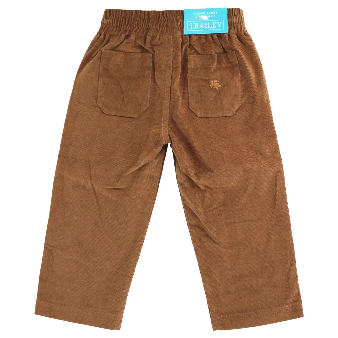 Charlie Pull On Pant- Brown Corduroy