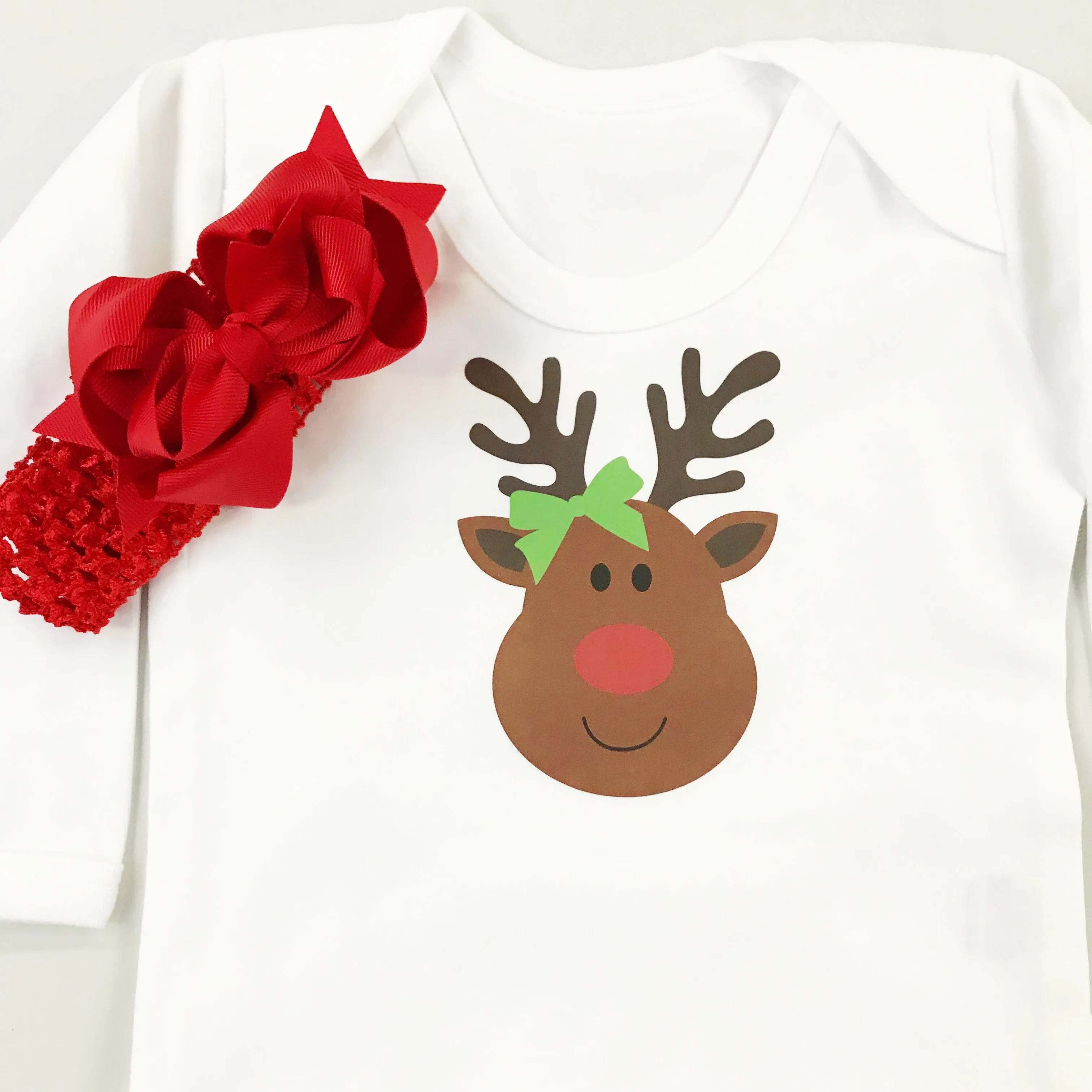 Christmas Miss Rudolph Baby Grow or T Shirt for Girls