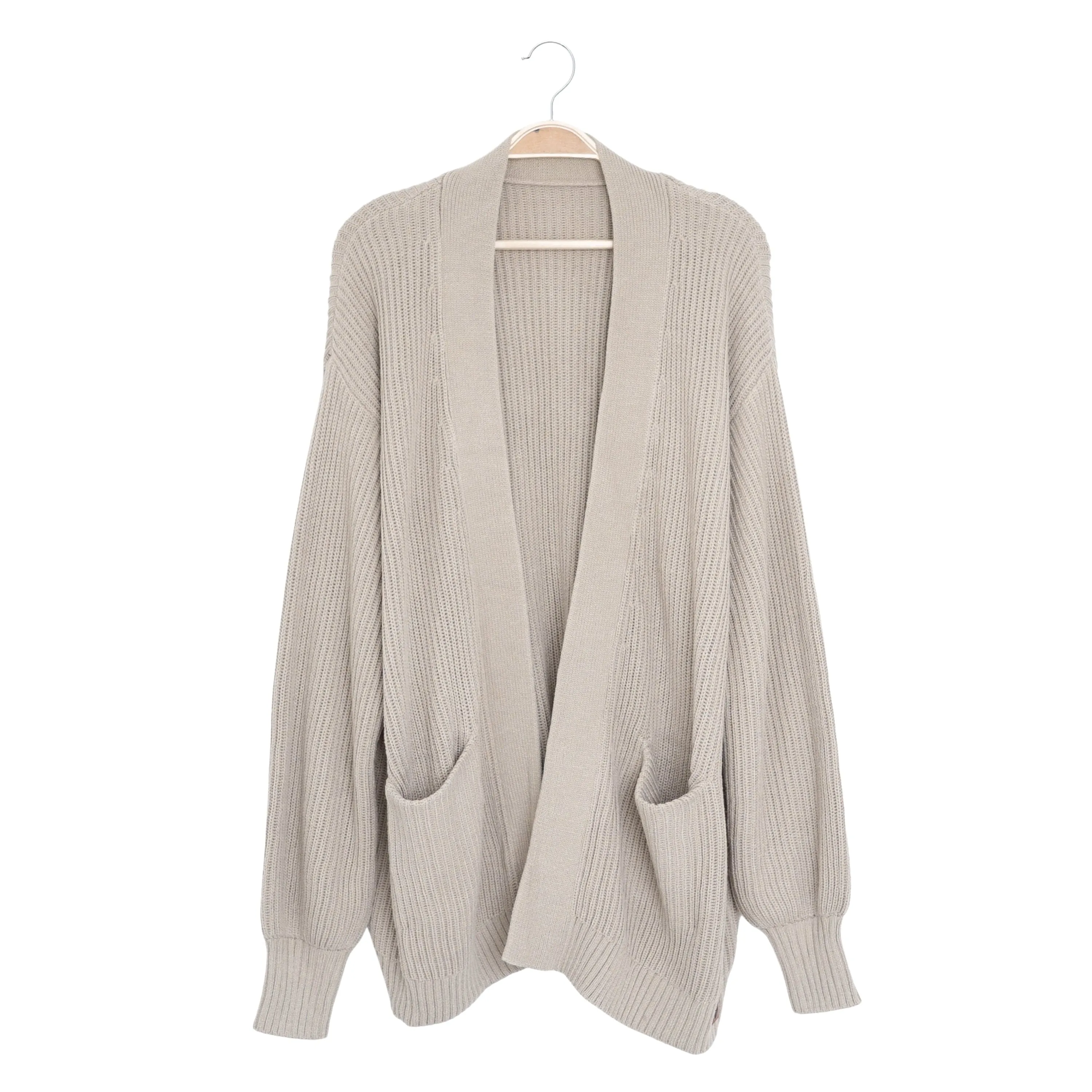 Chunky Knit Women's Oversized Cardigan in Almond