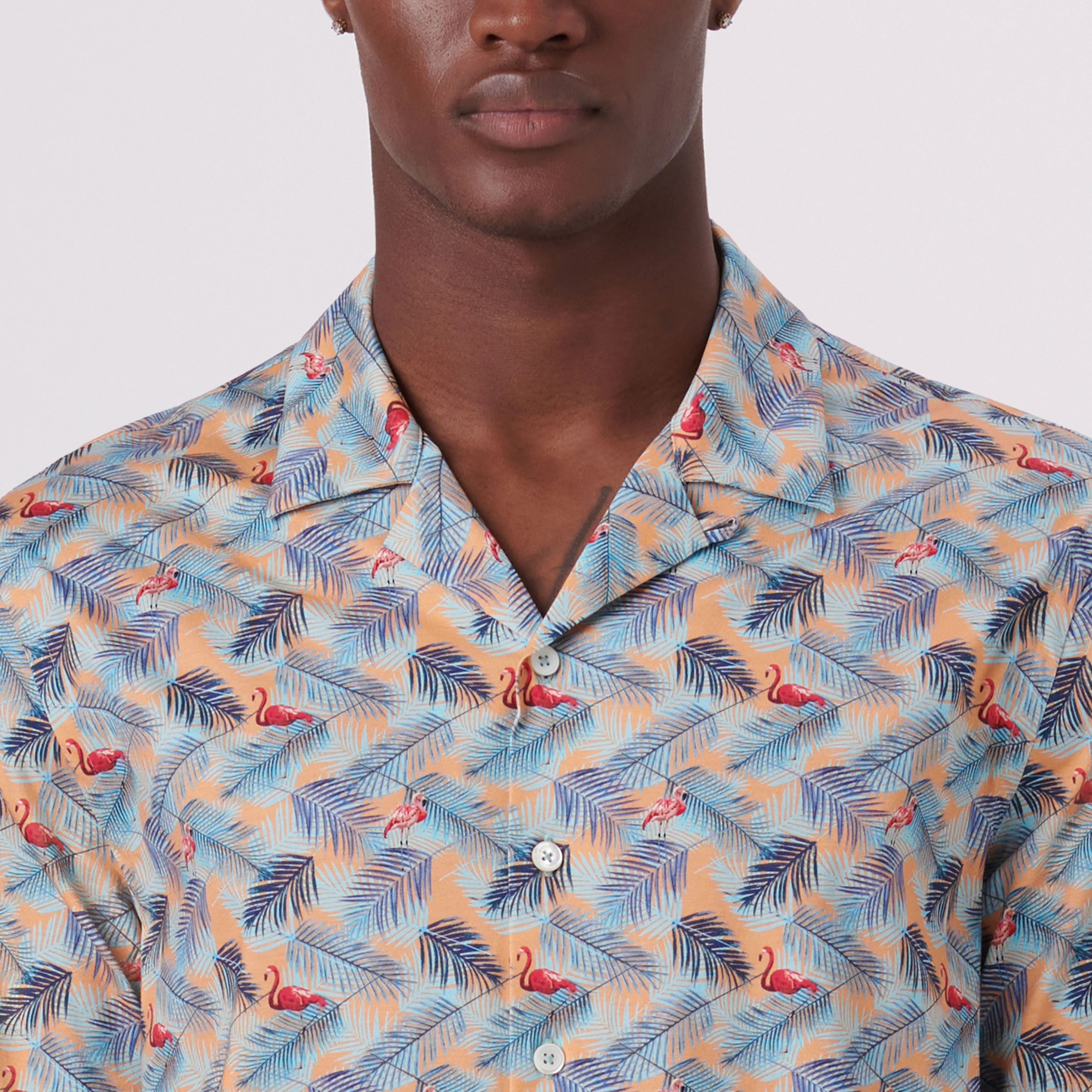 Cole Flamingo Print OoohCotton Camp Shirt