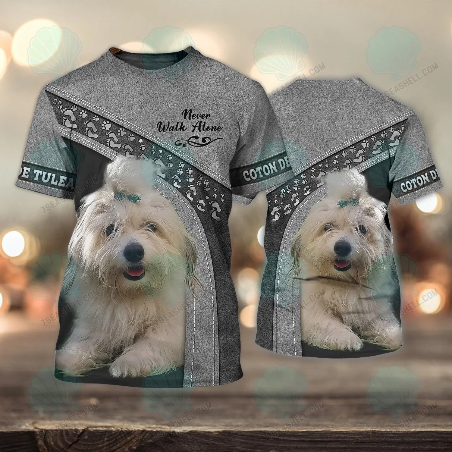 COTON DE TULEAR Love Never Walk Alone 3D Full Print Shirts, Christmas Dog Memorial Gifts for loss of Dog