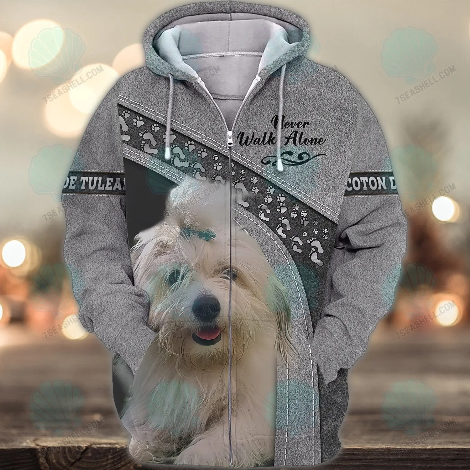 COTON DE TULEAR Love Never Walk Alone 3D Full Print Shirts, Christmas Dog Memorial Gifts for loss of Dog