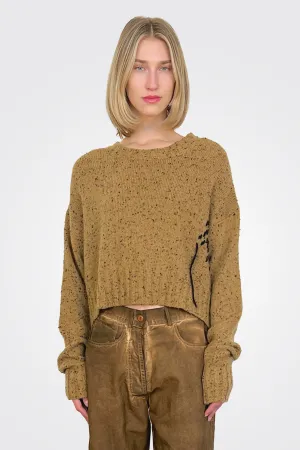 Cropped Boxy Sweater - Sahara