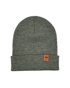 CTD403 HAAKWEAR Traditional Fusion Cuffed Beanie - Gray/Green, Made in USA