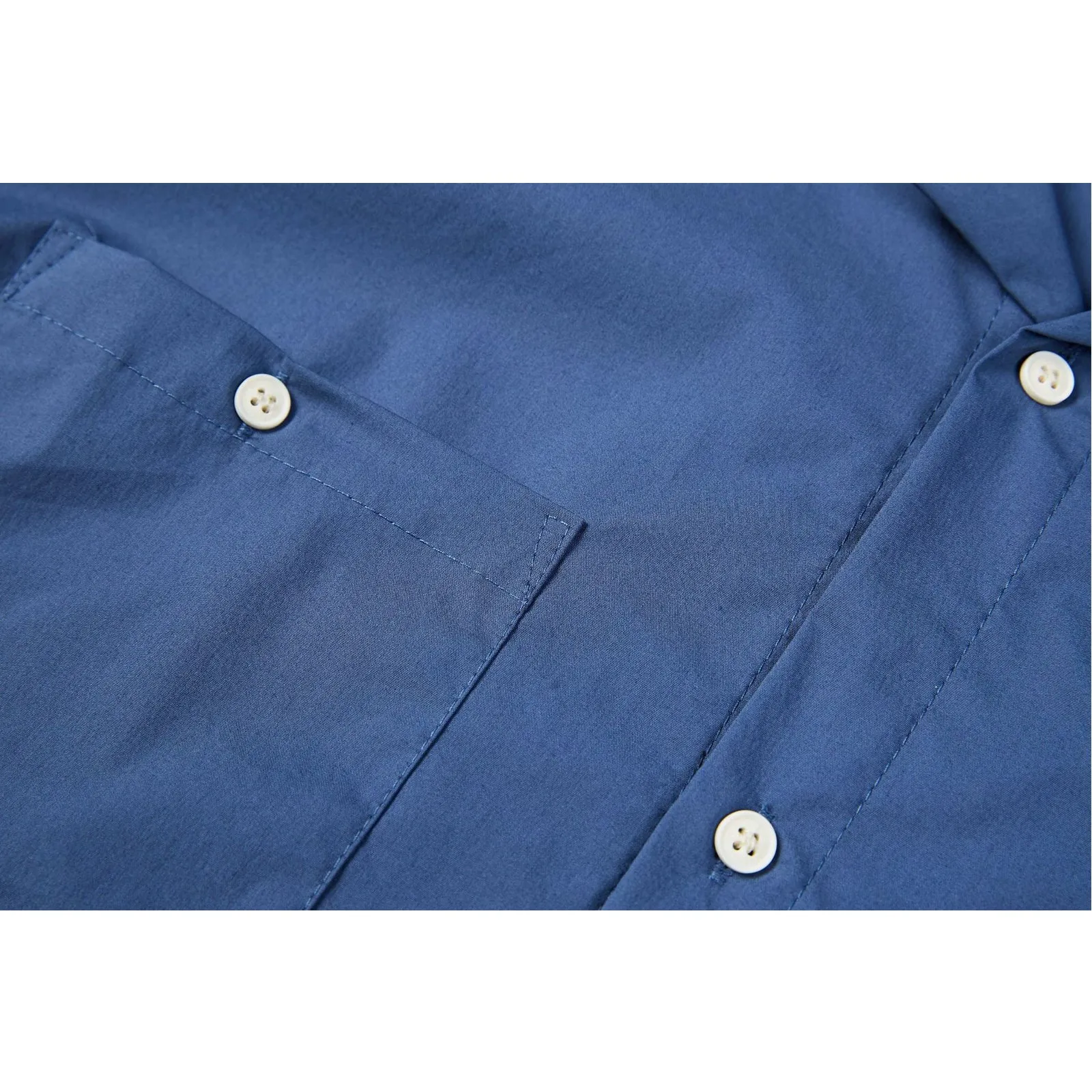 Cuban Collar Vintage Shirt Blue