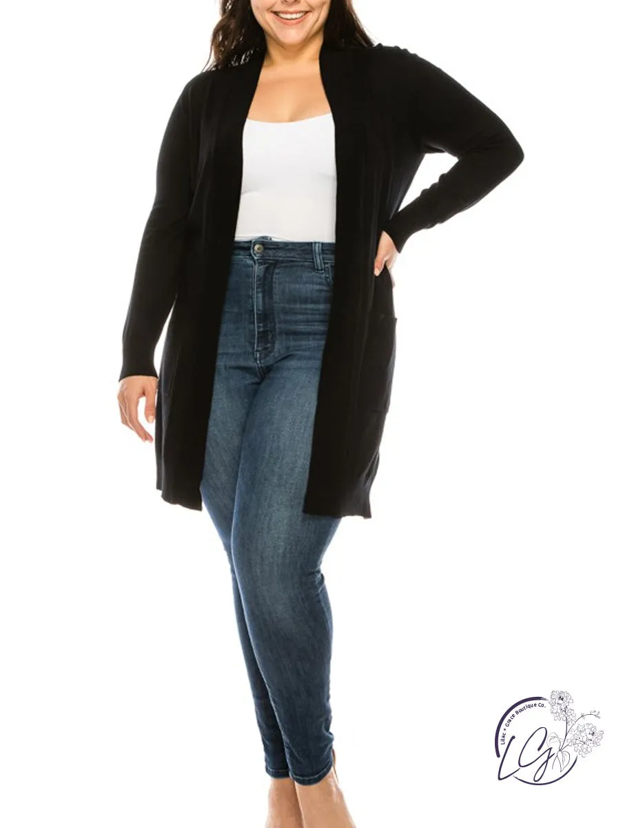 Curvy Carefree Spirit Long Knit Cardigan