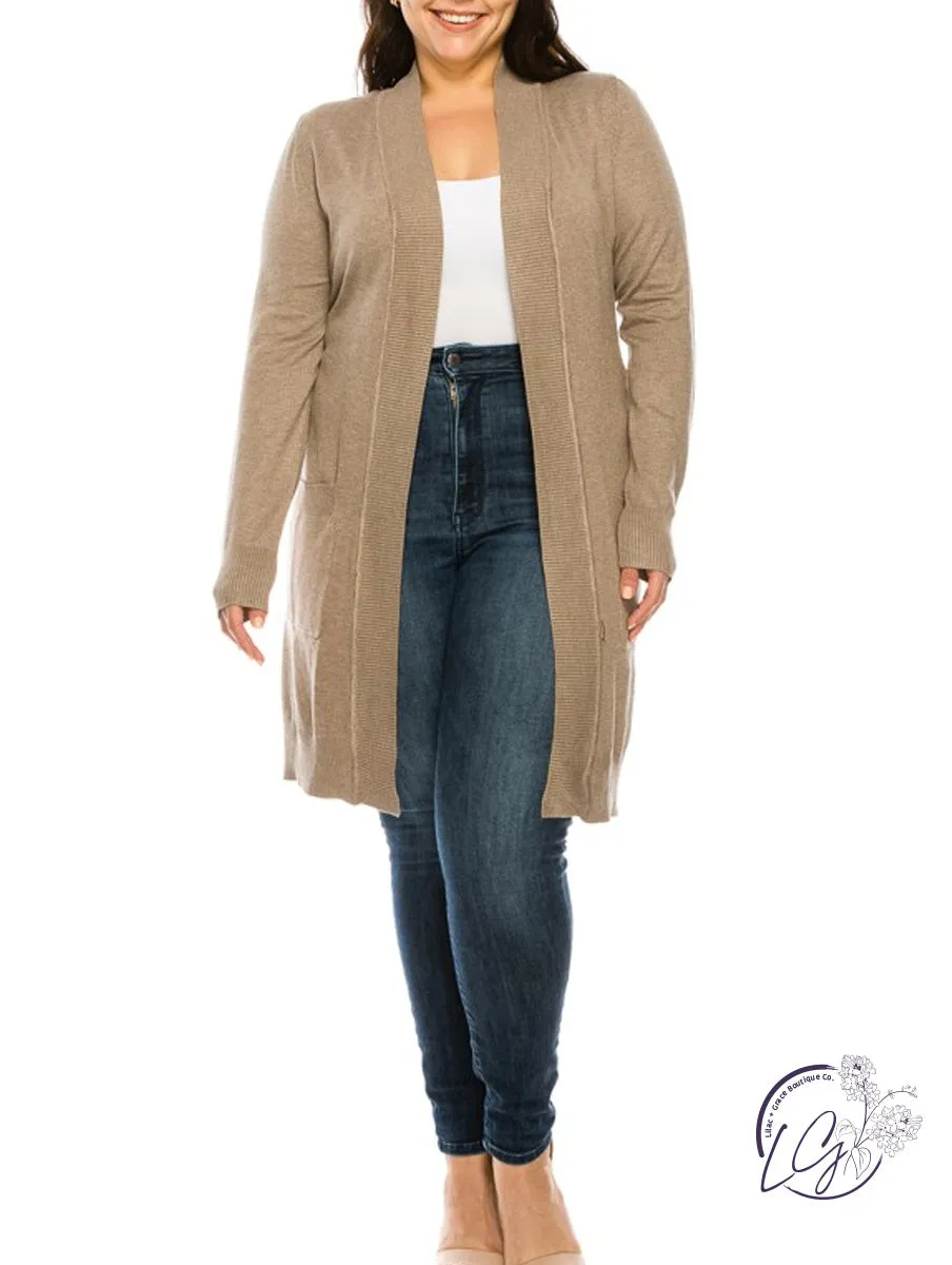 Curvy Carefree Spirit Long Knit Cardigan