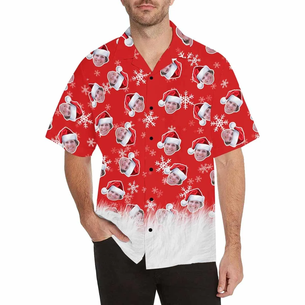 Custom Face Best Wishes Men's Hawaiian Shirt