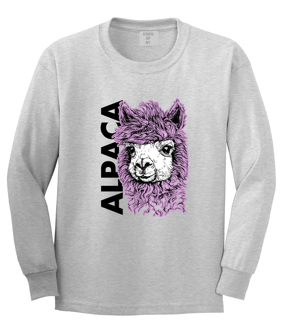 Cute Alpaca Face Mens Long Sleeve T-Shirt