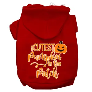 Cutest Pumpkin In The Patch Screen Print Dog Hoodie Red Xxl