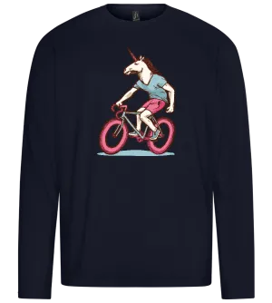 Cycling Unicorn Design - Premium men's long sleeve t-shirt