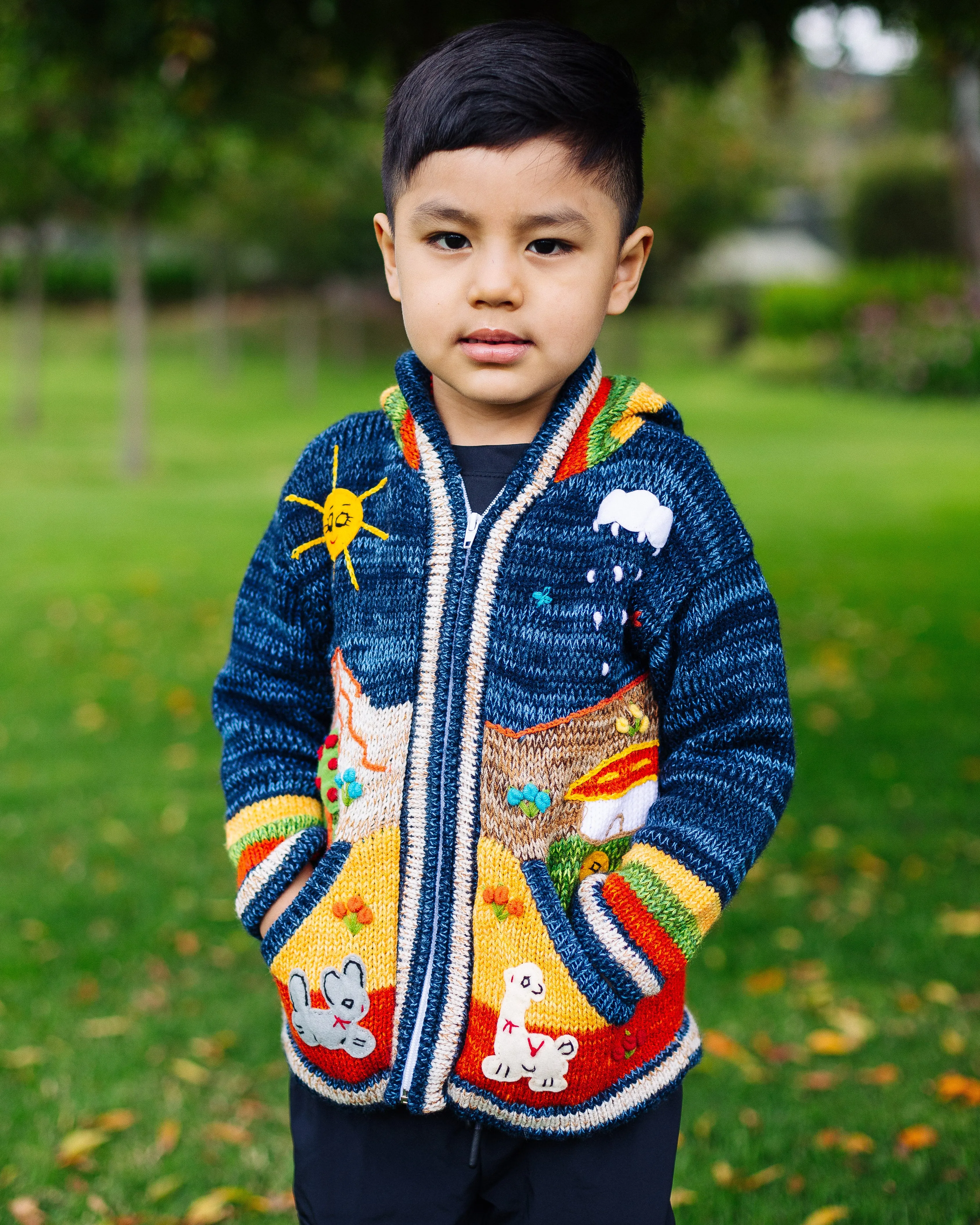 Dark Blue Organic Handcrafted Kid Sweater