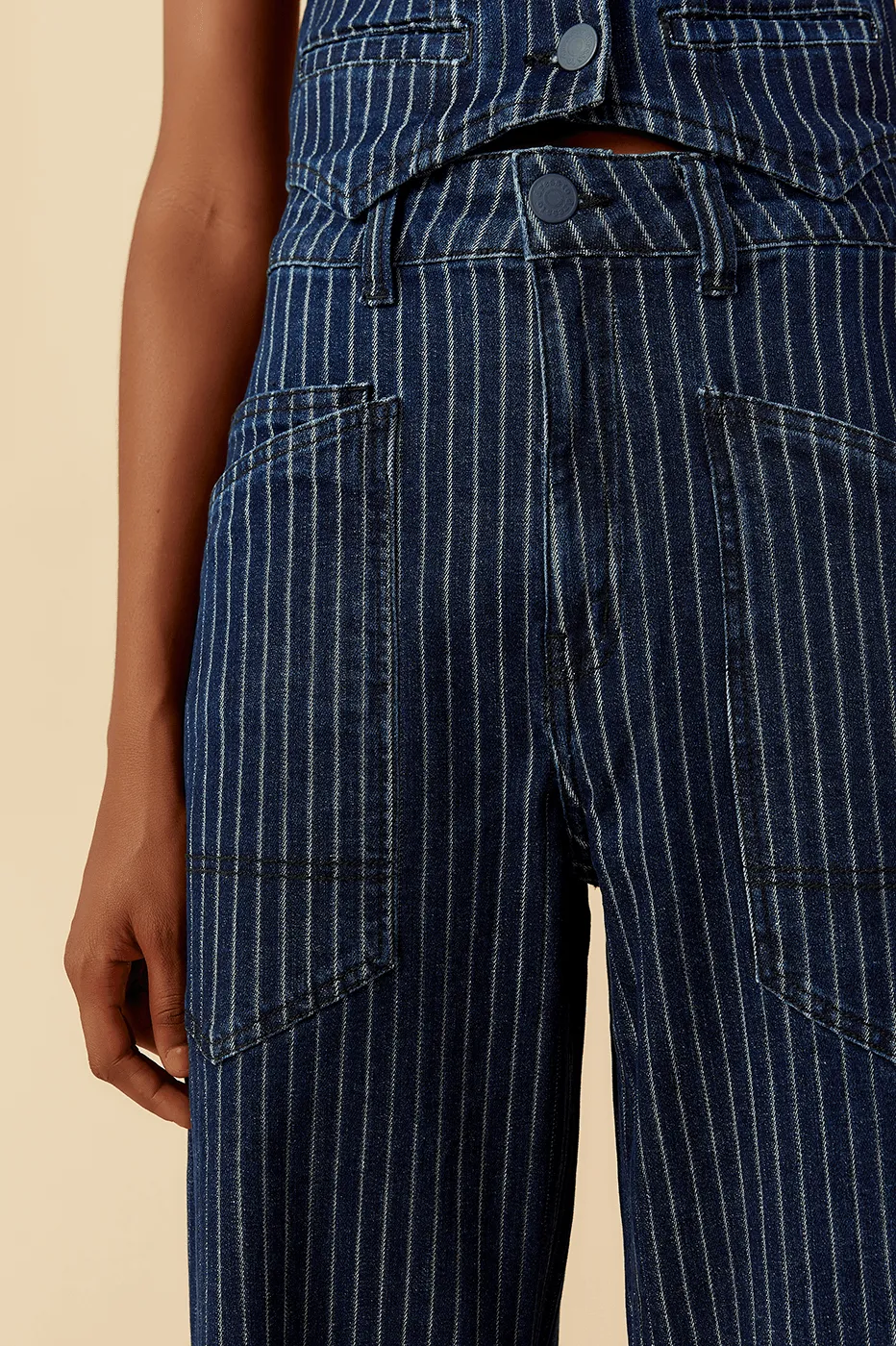 Dark Stripes Denim Pants