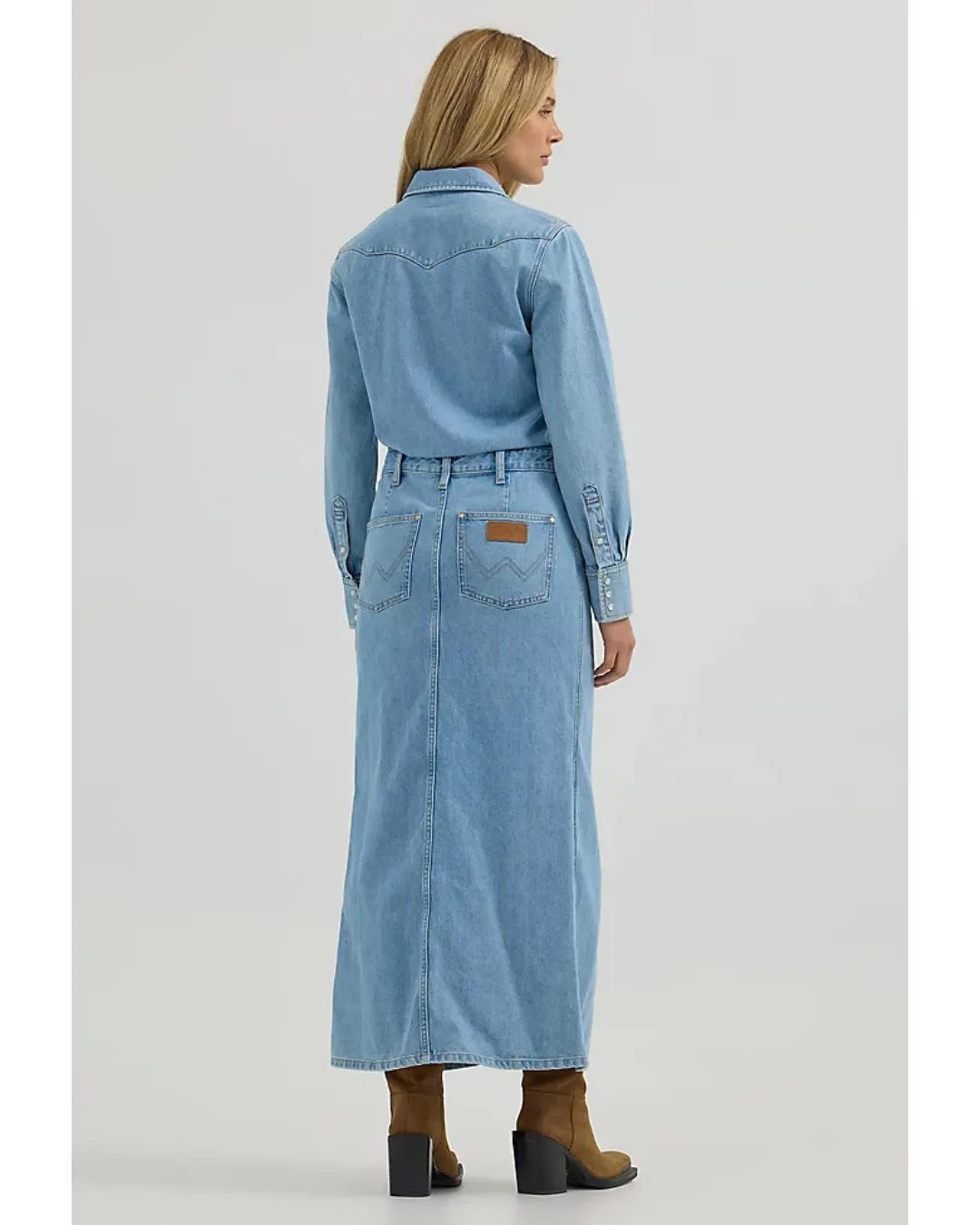 Denim Maxi Dress Overexposed