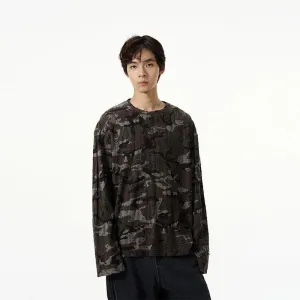 Distressed Camouflage Long Sleeve T-Shirt