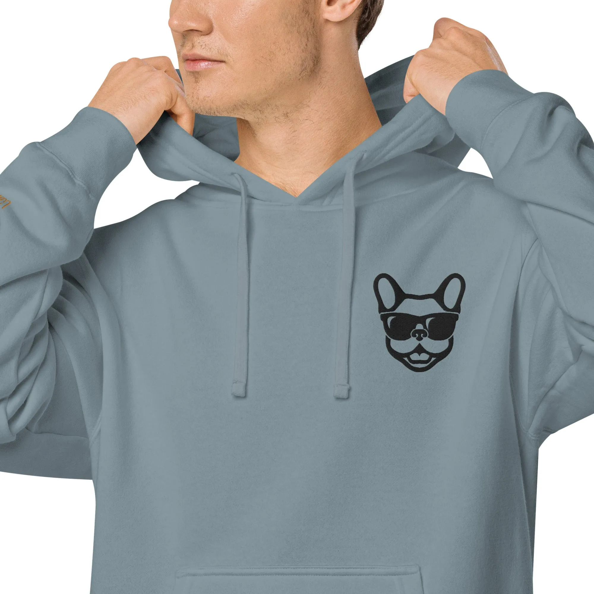 Dog Lovers Embroidered Design Unisex Pigment-Dyed Hoodie