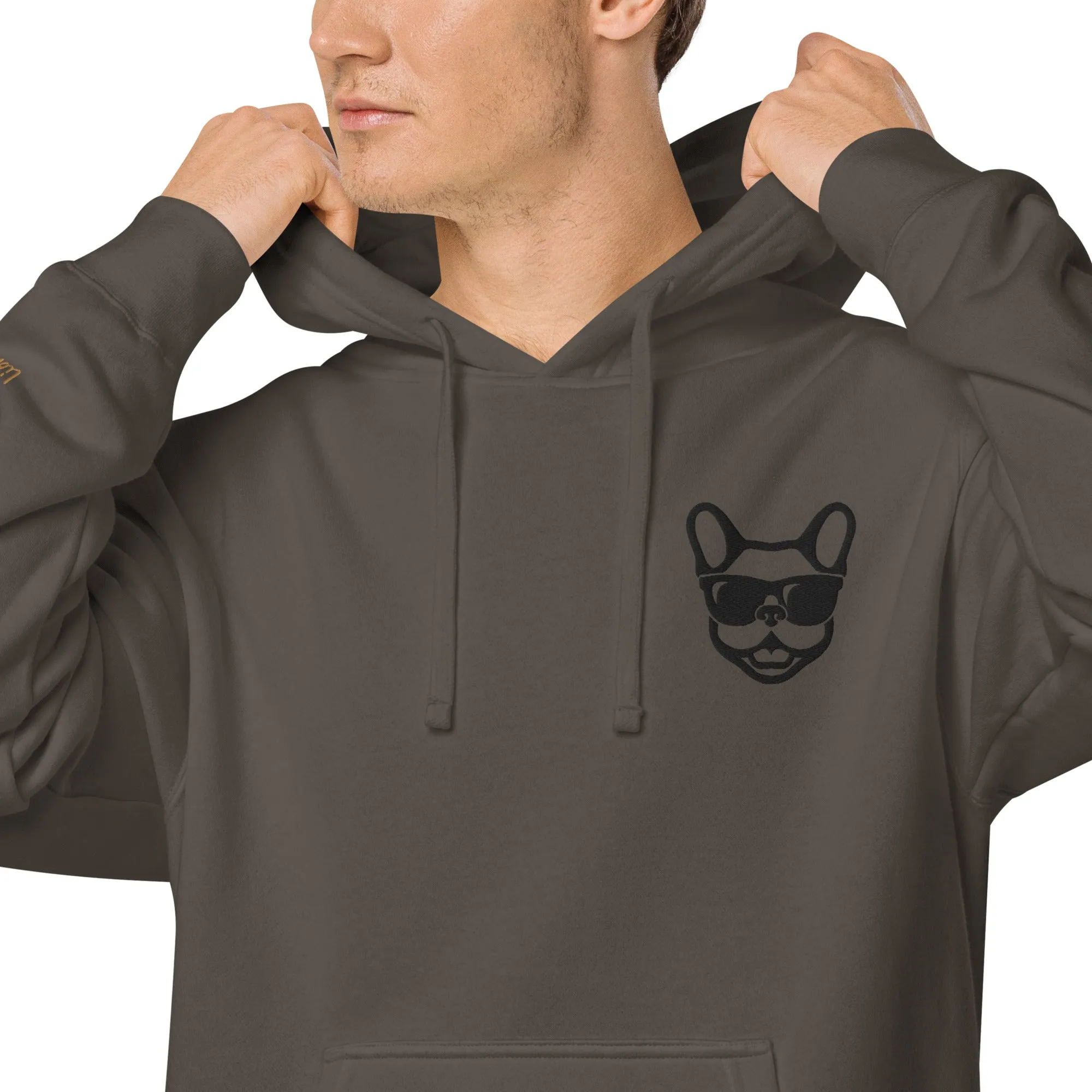 Dog Lovers Embroidered Design Unisex Pigment-Dyed Hoodie