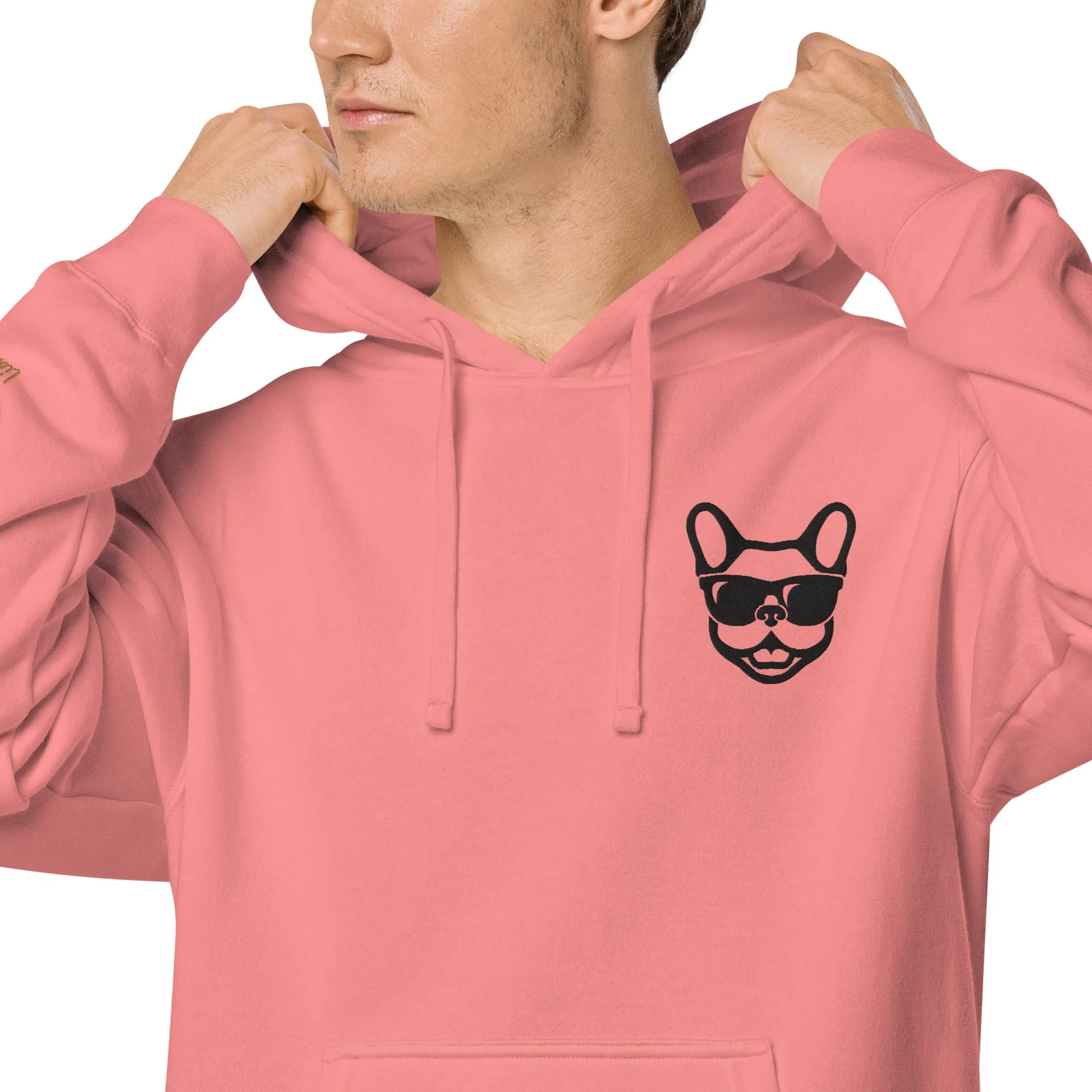 Dog Lovers Embroidered Design Unisex Pigment-Dyed Hoodie