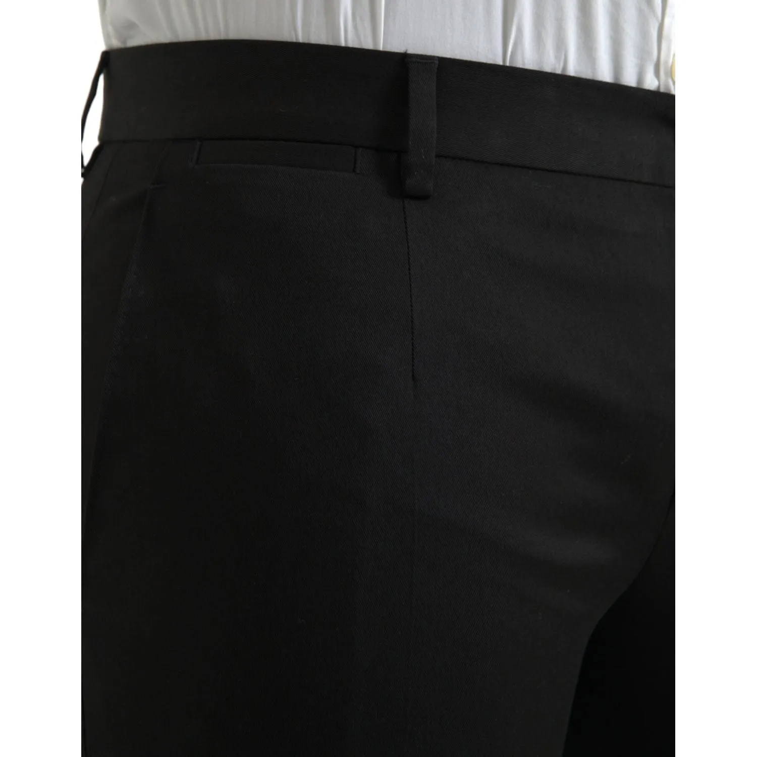 Dolce & Gabbana Black Cotton Stretch Skinny Dress Pants