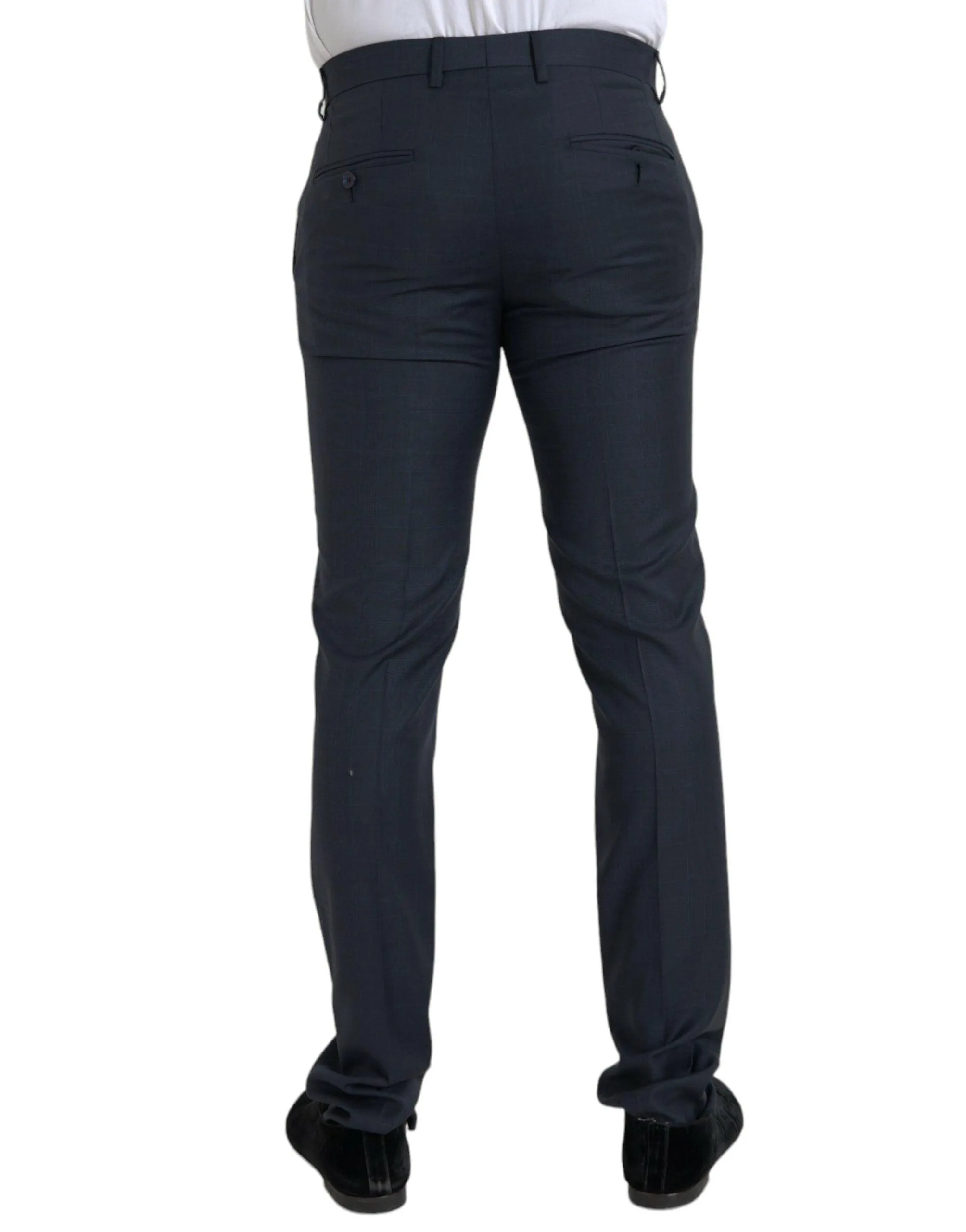 Dolce & Gabbana Blue Wool Skinny Pants