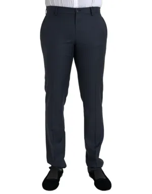 Dolce & Gabbana Blue Wool Skinny Pants