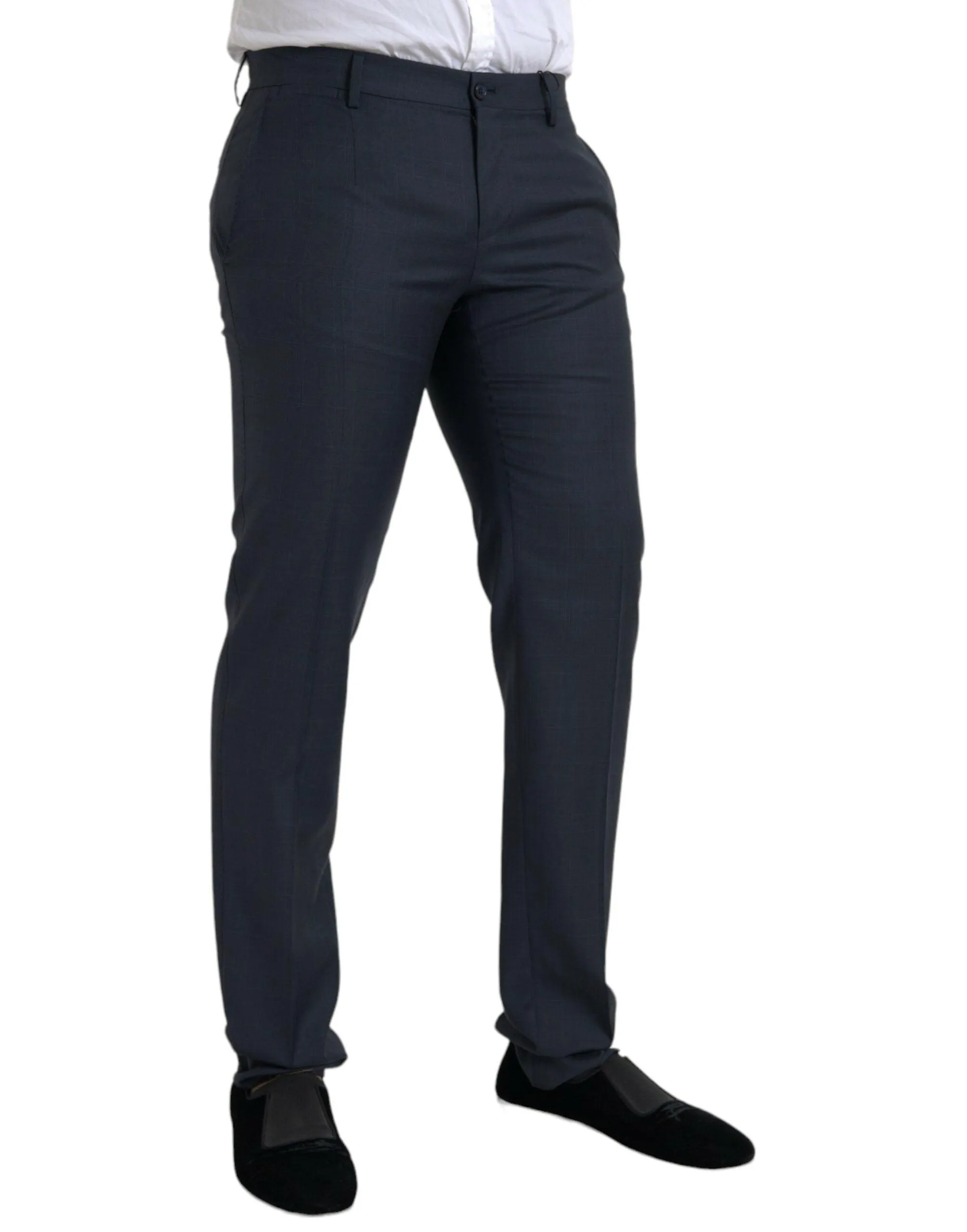 Dolce & Gabbana Blue Wool Skinny Pants