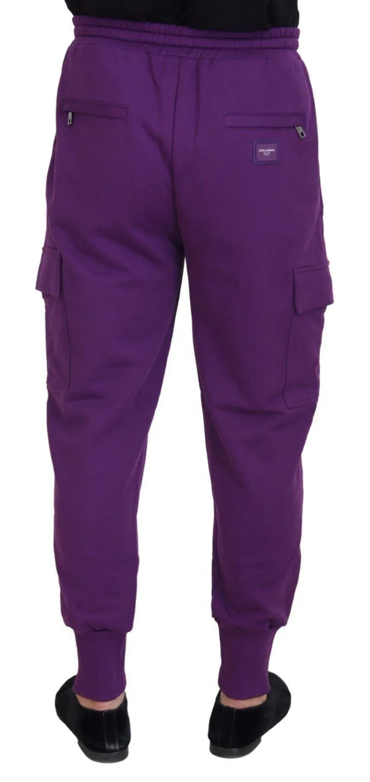 Dolce & Gabbana Purple Cotton Cargo Sweatpants Jogging Pants