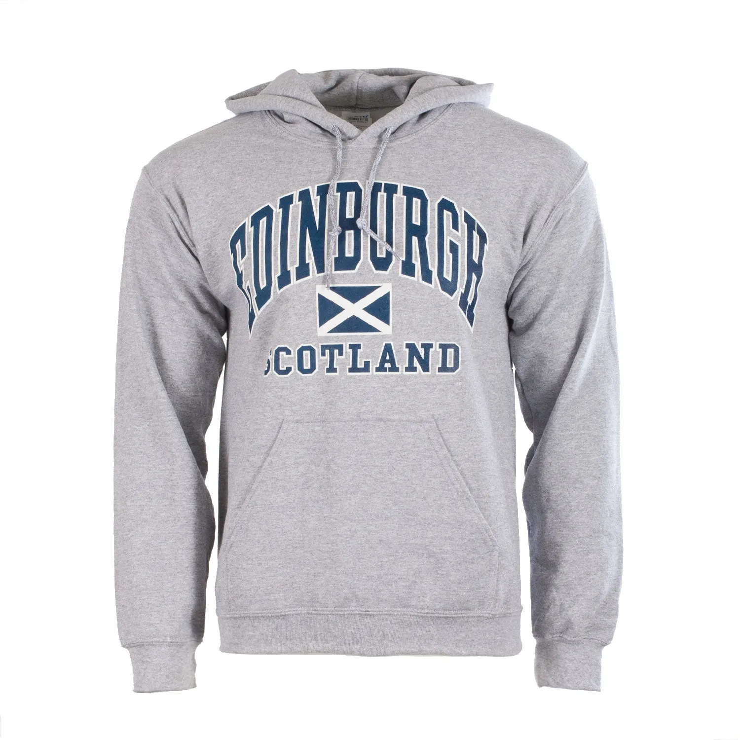 Edinburgh Harvard Print Hooded Top Sports Grey