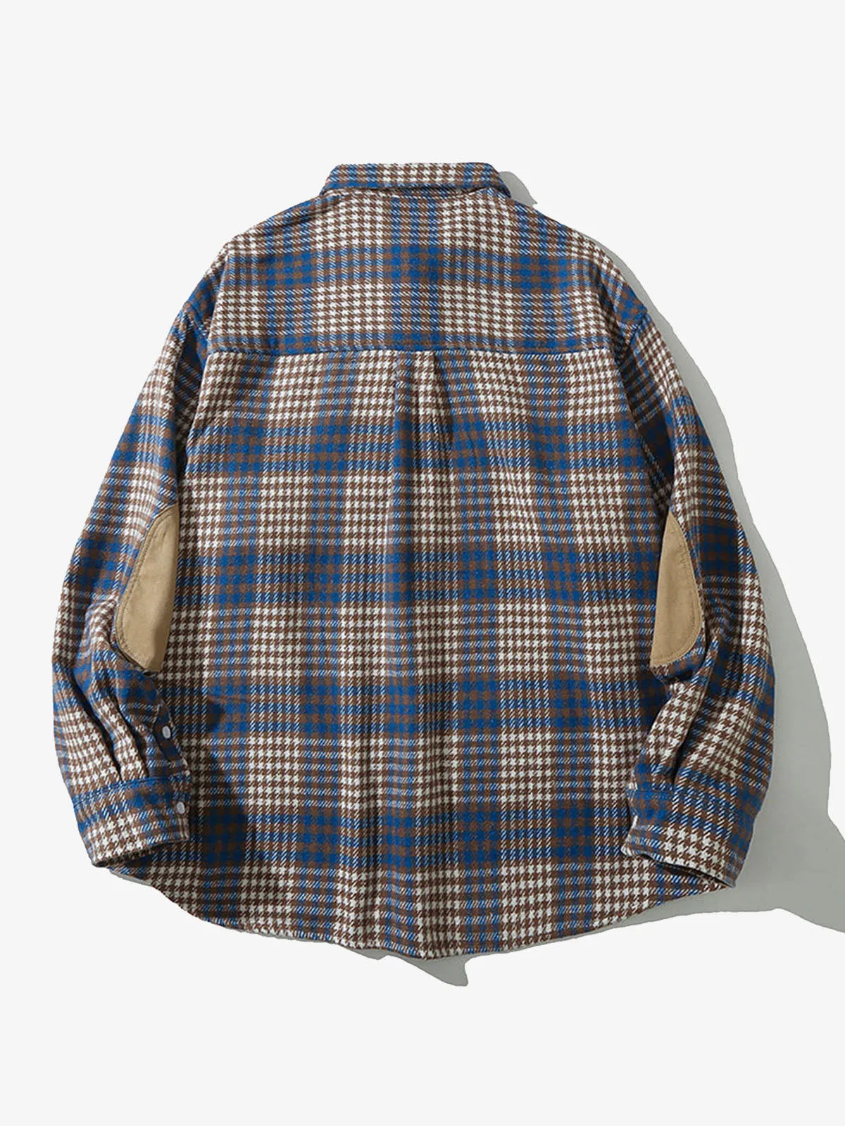 Elbow Patches Check Long Sleeve Shirt