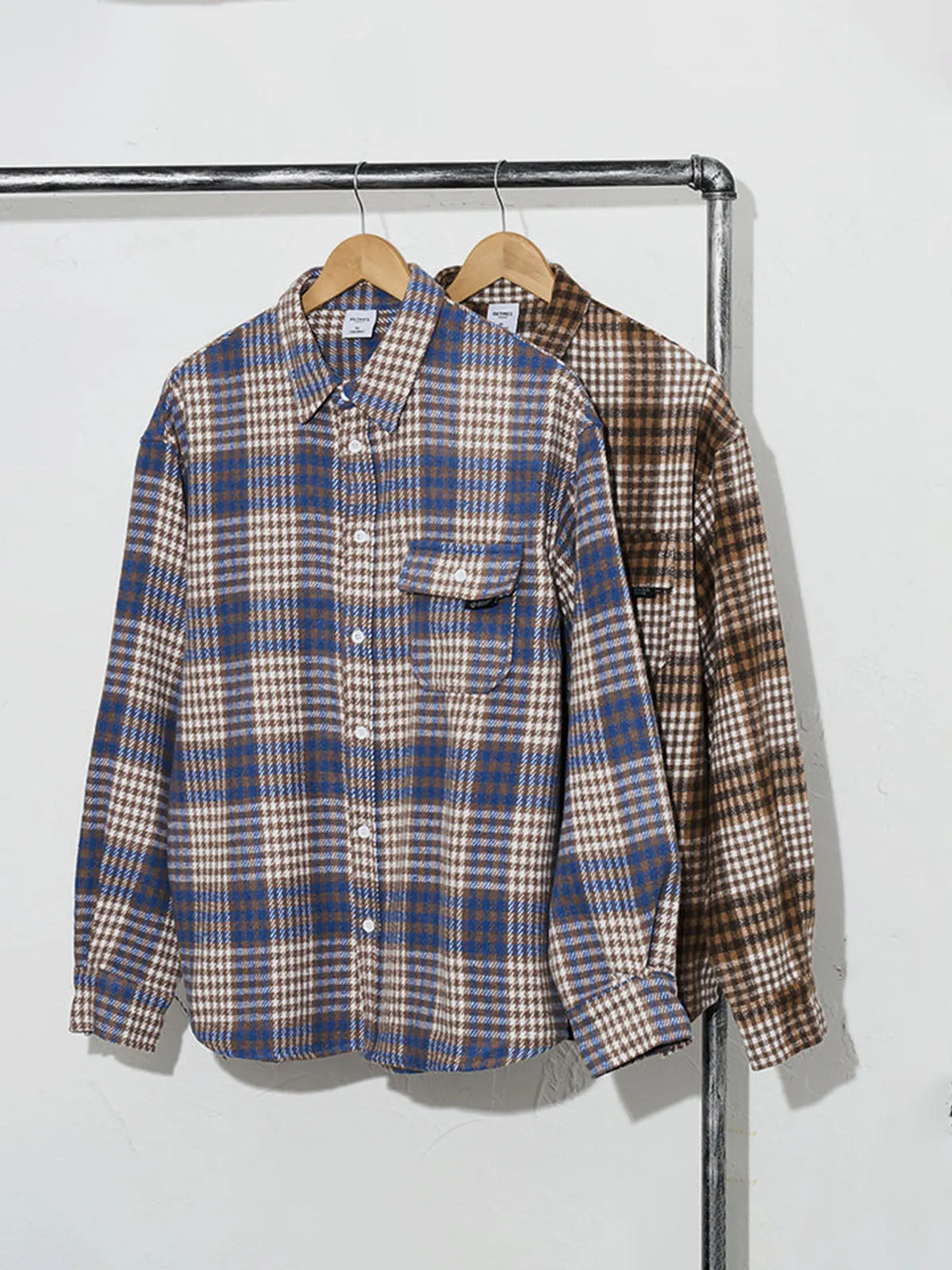 Elbow Patches Check Long Sleeve Shirt