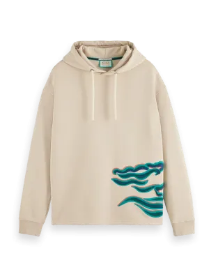 Embroidered Wave Hoodie (Beige) - S1756900795