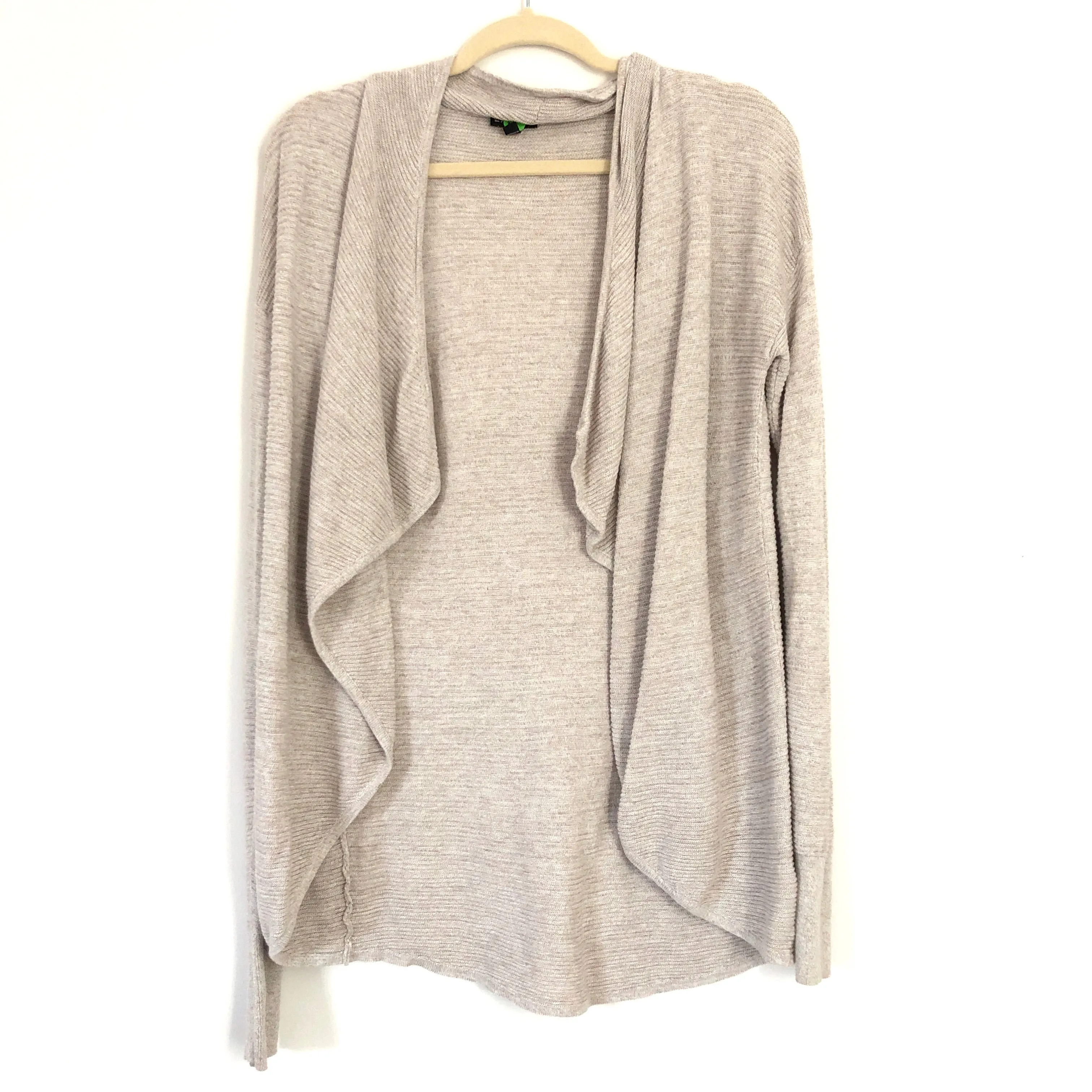 Express Ribbed Knit Cardigan in Heathered Tan- Size S