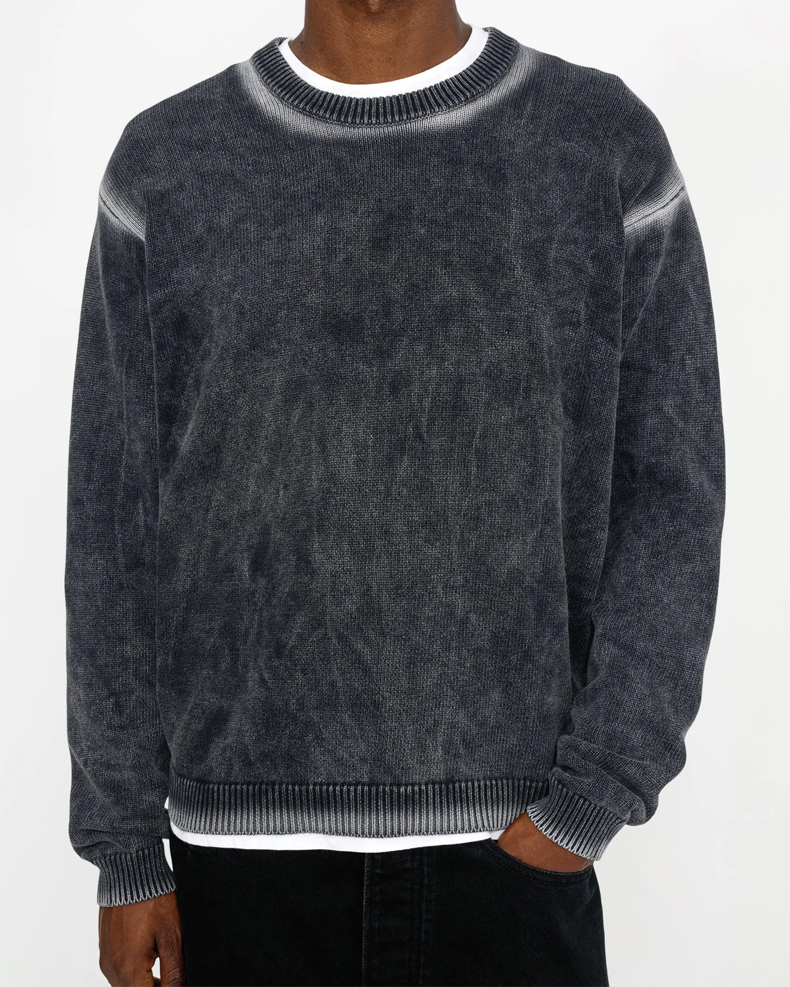 Faded Cotton Knit Crew