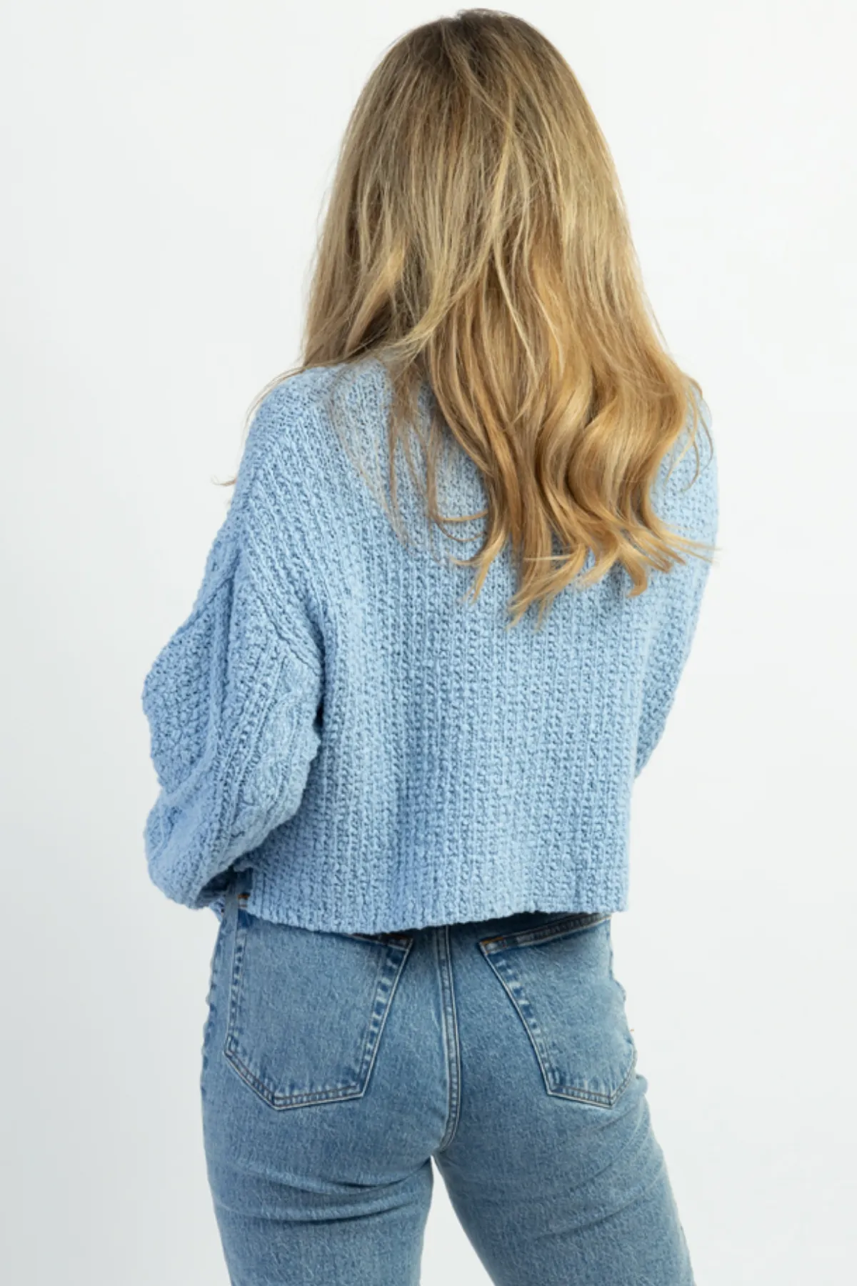 FAIRYTALE BABY BLUE CABLEKNIT SWEATER