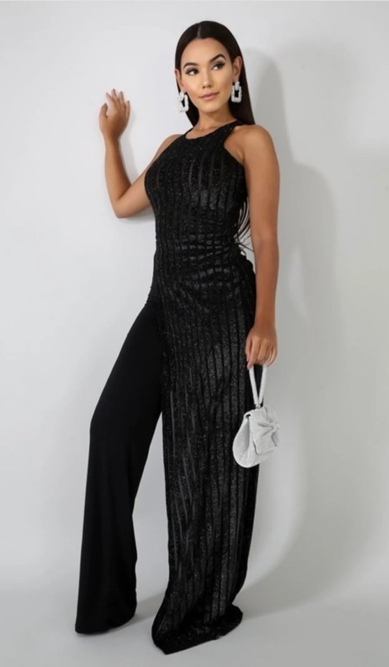 Fight Night Palazzo High Slit Maxi & Pants Set