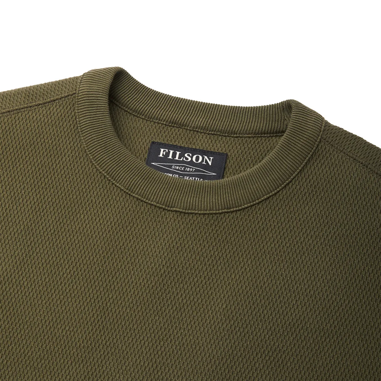 Filson Waffle Knit Thermal Crew Neck L/S Top Mossy Rock