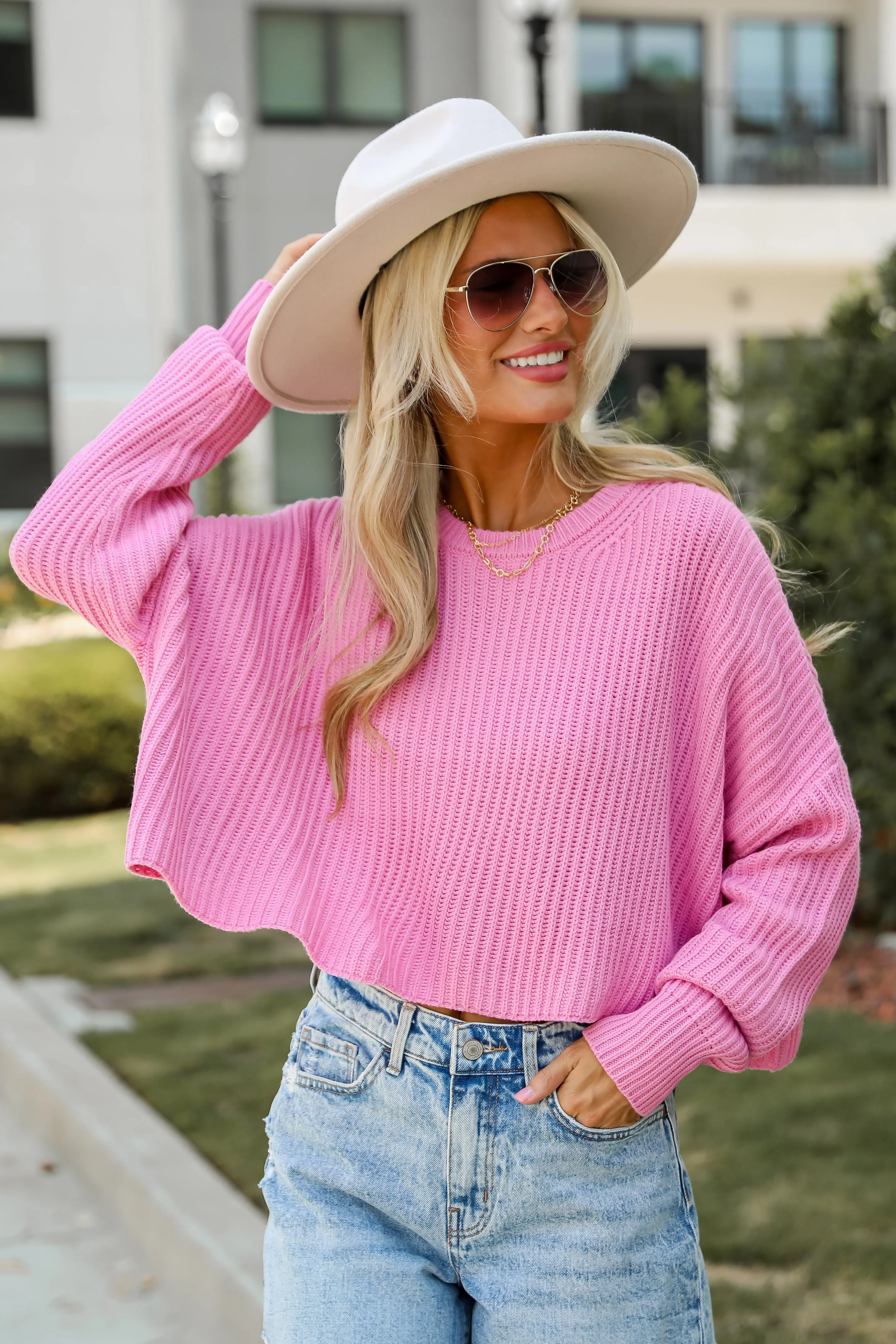 FINAL SALE - Demure Sweetheart Pink Sweater