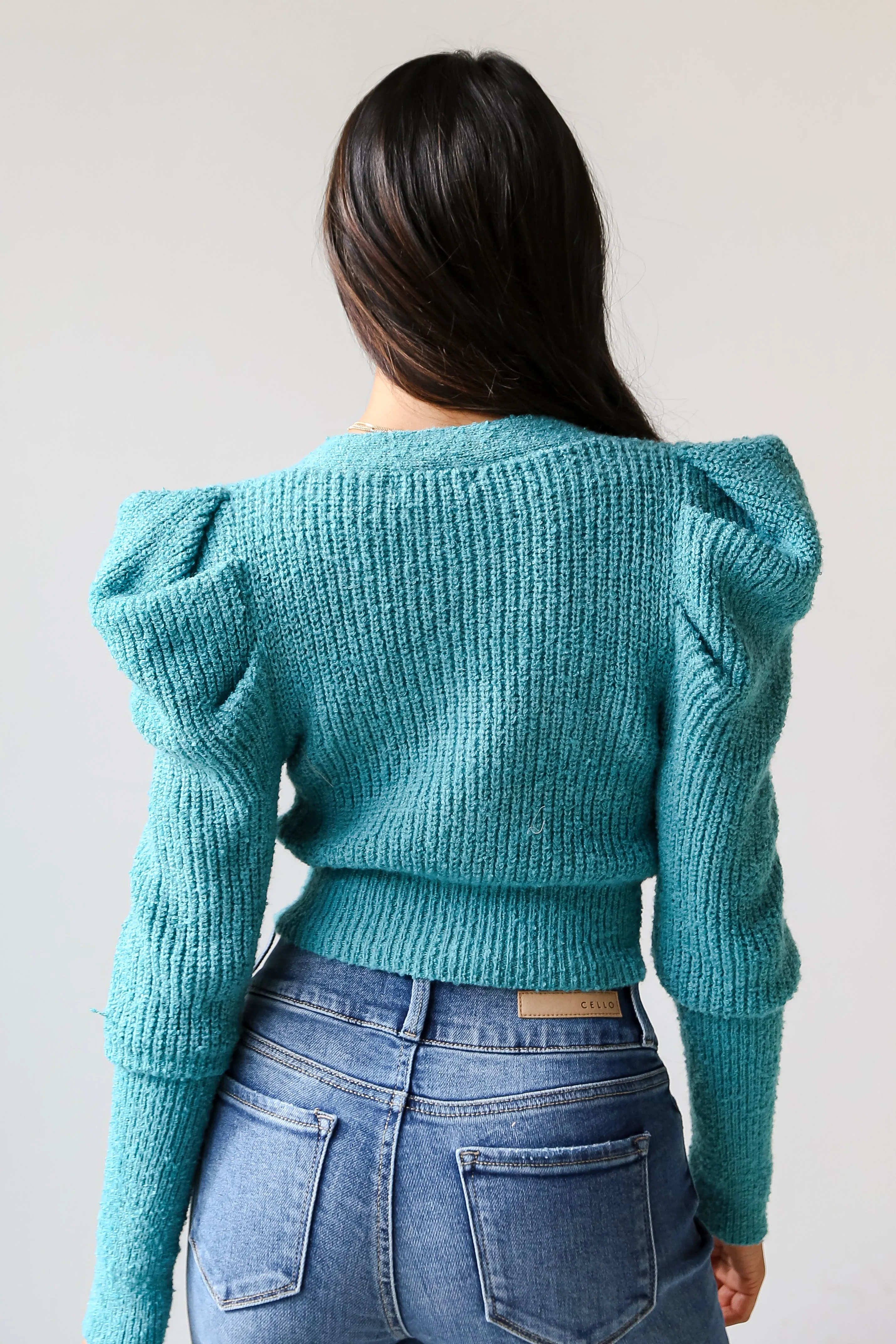 FINAL SALE - From The Heart Teal Sweater Cardigan