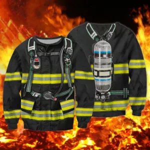 Firefighter Uniform Christmas 3D Full Print Sweatshirt Hoodie Bomber, Perfect Gift for Firefighter