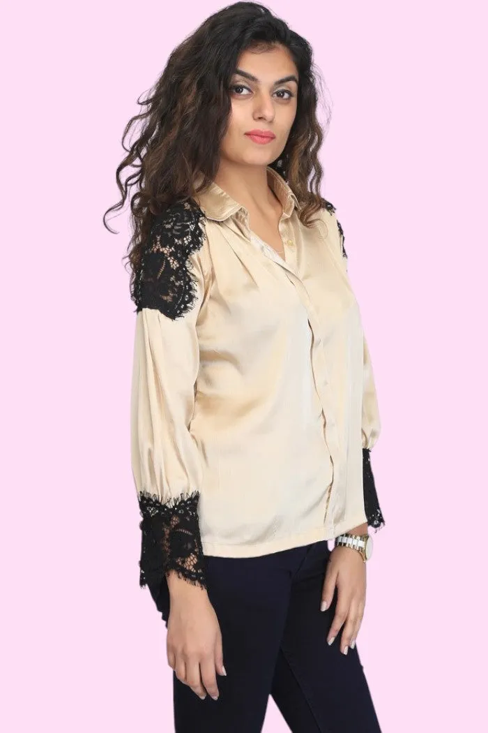 FLIPPA SATIN LACE SHIRT FOR WOMEN