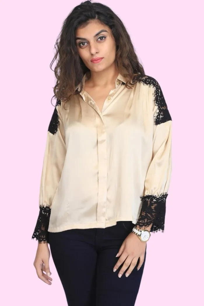 FLIPPA SATIN LACE SHIRT FOR WOMEN